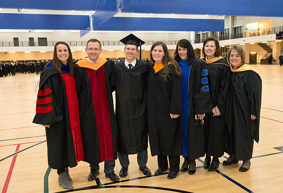 Graduates gather in the BYU-Idaho Center for graduation. Dec 2017