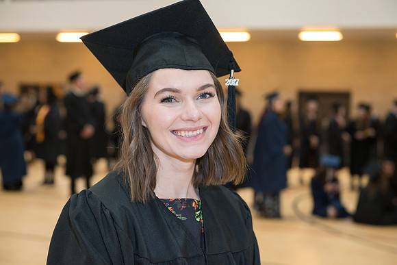 Graduates gather in the BYU-Idaho Center for graduation. Dec 2017