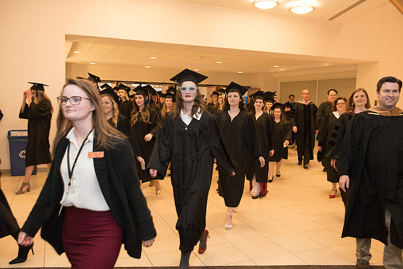 Processional - Graduates enter the BYU-Idaho Center Auditorium. Dec 2017