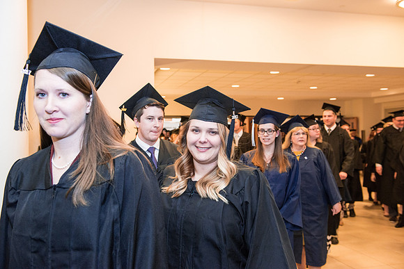 Processional - Graduates enter the BYU-Idaho Center Auditorium. Dec 2017