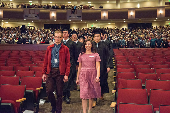Processional - Graduates enter the BYU-Idaho Center Auditorium. Dec 2017