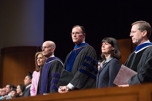 President Henry J Eyring, Bishop W. Christopher Waddell. and Mark Woodruff Dec 2017