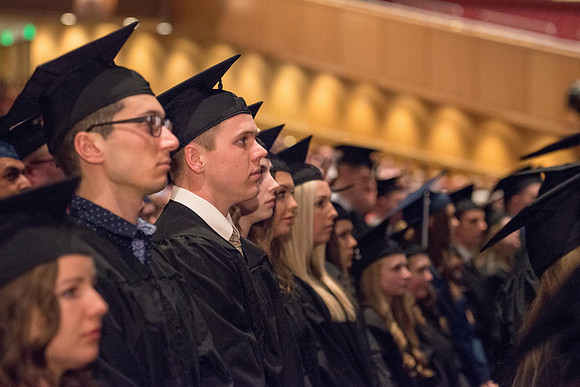 BYU-Idaho Commencement in the BYU-Idaho Center. Dec 2017