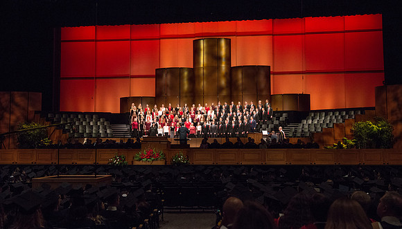 BYU-Idaho Commencement in the BYU-Idaho Center. Dec 2017