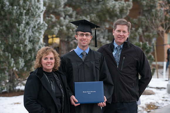 Graduates on campus after Convocation.
