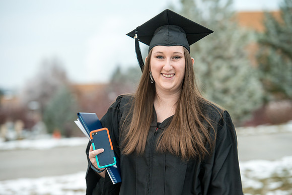 Graduates on campus after Convocation.