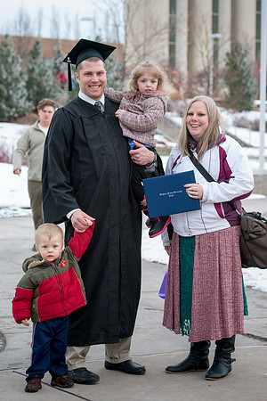 Graduates on campus after Convocation.