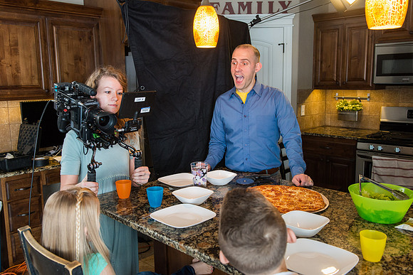 Adam Wickern the I.T. Man and his family for a video to help recruit Online Learning instructors.