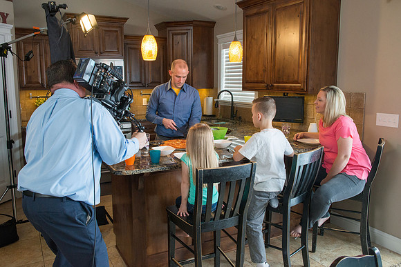 Adam Wickern the I.T. Man and his family for a video to help recruit Online Learning instructors.