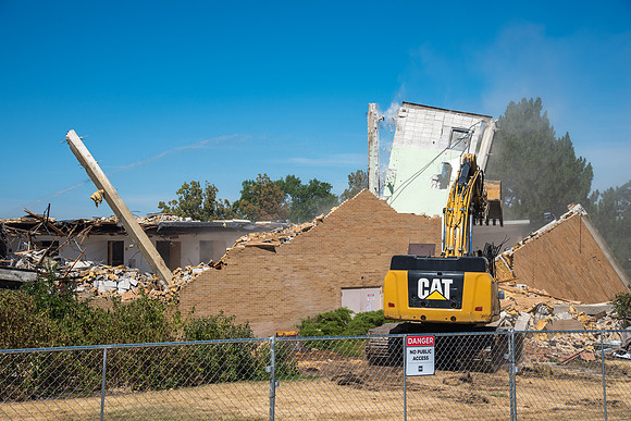 Big D Construction doing some major Destruction to the Kirkham Building.