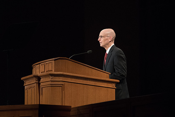 BYU-Idaho First Winter Semester Devotional. President Eyring addresing the Students. Jan 2018