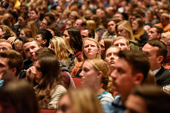 Students attend first Devotional of Winter Semester.