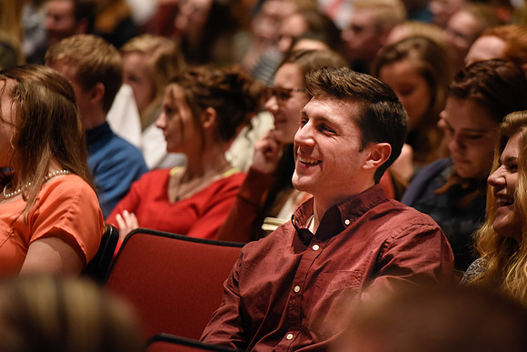 Students attend first Devotional of Winter Semester.