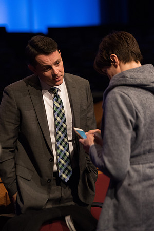 Members of the BYU-Idaho stayed after the session to have one-on-one interaction with the parents. Jan 2018