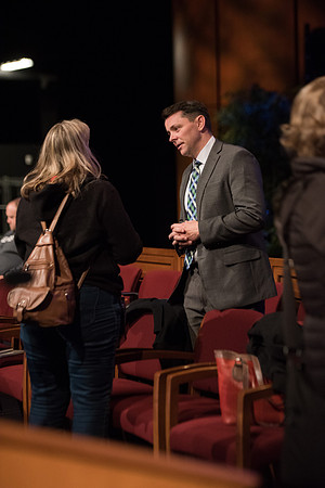 Members of the BYU-Idaho stayed after the session to have one-on-one interaction with the parents. Jan 2018