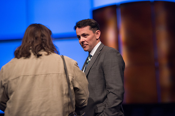 Members of the BYU-Idaho stayed after the session to have one-on-one interaction with the parents. Jan 2018