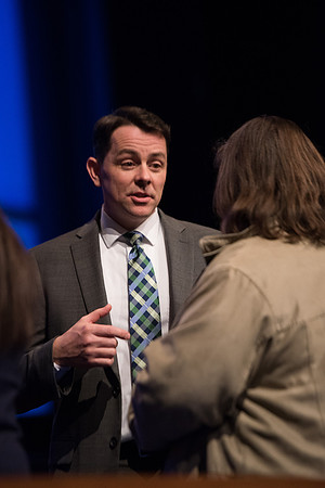 Members of the BYU-Idaho stayed after the session to have one-on-one interaction with the parents. Jan 2018