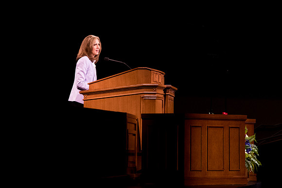 Sister Eyring welcoms the new stduent and parents to BYU-Idaho.