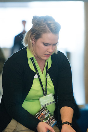 New students talking to the Student Support Staff while registering for Get Connected. Jan 2018
