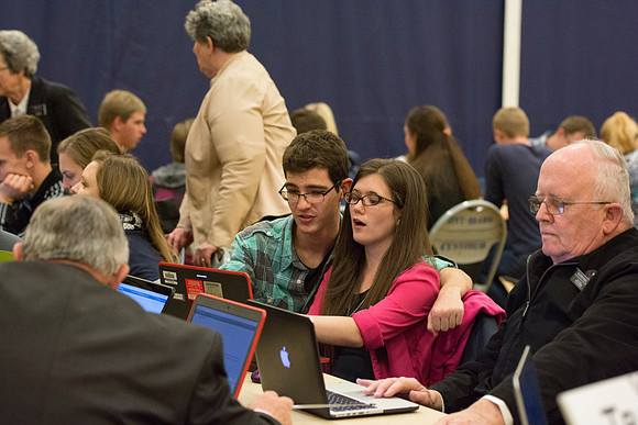 Students do a variety of service activies together with their dates.