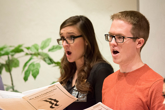 Randall Kempton instructs the talented students who make up the Collegiate Singers at BYU-Idaho.
