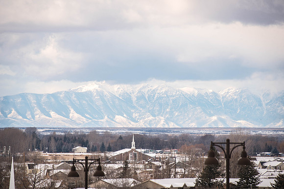 From campus the mountains are visible in the distance. 2018