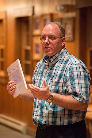 Retreat for teachers at the Sky Mountain Lodge in Victor, Idaho. Participants share a favorite book.
