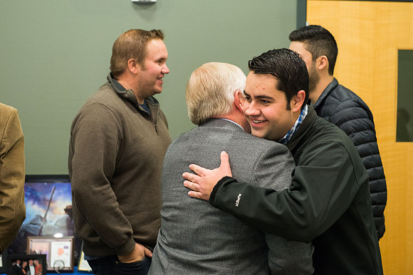 Emeritus Breakfast, Nov 2018, BYU-Idaho Alumni Award of excellence was awarded to Jon Beesley.