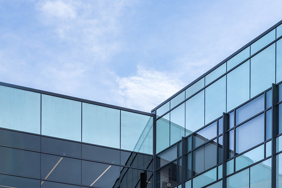 A detail shot of the beautiful STC building.