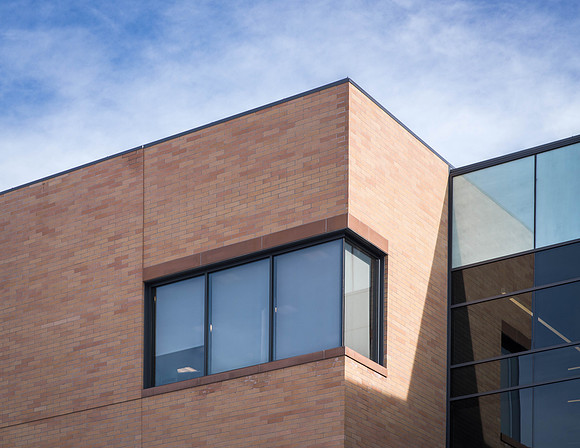 A detail shot of the beautiful STC building.