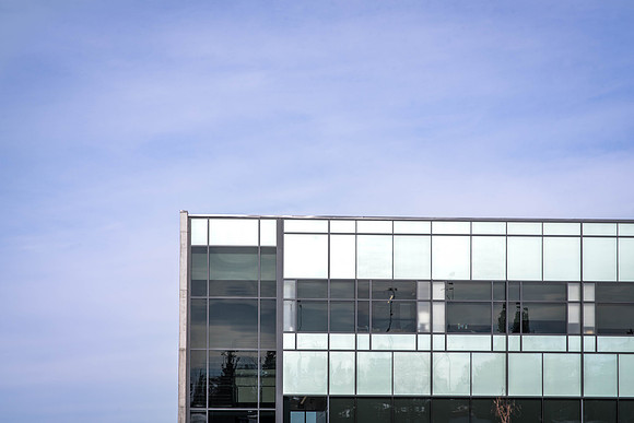 A detail shot of the beautiful STC building.