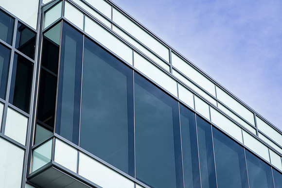 A detail shot of the beautiful STC building.
