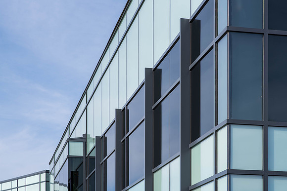 A detail shot of the beautiful STC building.