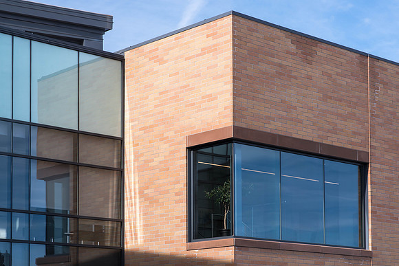 A detail shot of the beautiful STC building.
