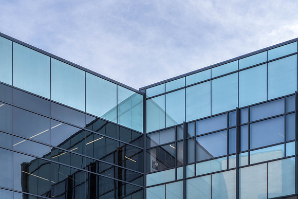 A detail shot of the beautiful STC building.