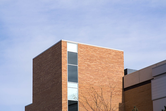A shot of the top of the MC against a blue sky.