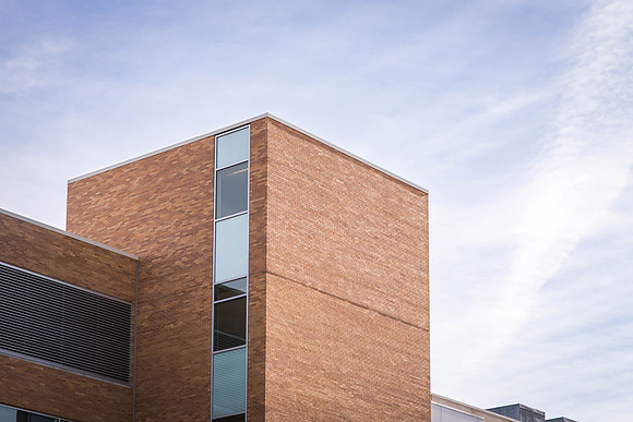 A shot of the top of the MC against a blue sky.