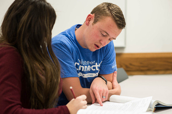 Students attend the Russian Lab to practice the Russian language. 2018