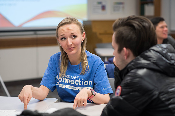 Students attend the Russian Lab to practice the Russian language. 2018