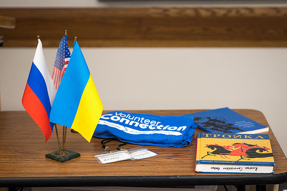 Students attend the Russian Lab to practice the Russian language. 2018