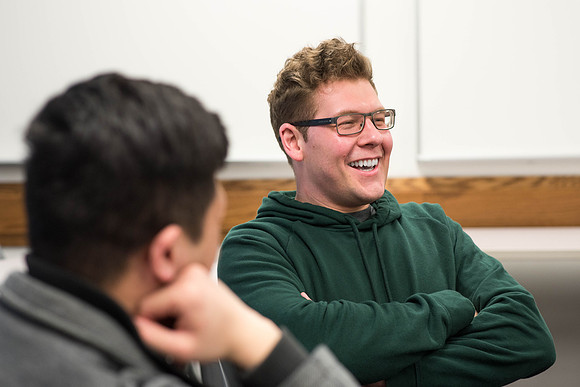 Students attend the Russian Lab to practice the Russian language. 2018