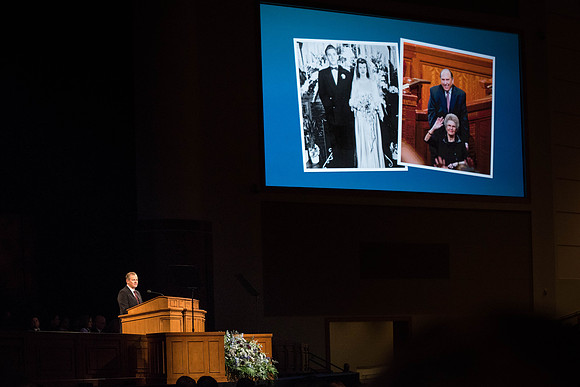 Elder Stevenson shares memories of President Monson, as well as his testimony of the Prophet. Photo by Garrett Blanchard.