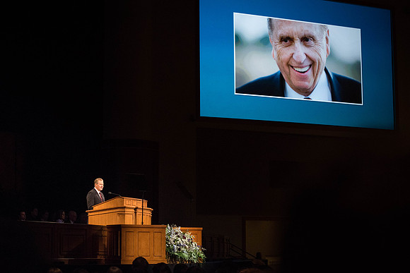 Elder Stevenson shares memories of President Monson, as well as his testimony of the Prophet. Photo by Garrett Blanchard.