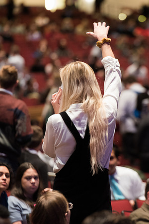 BYU-Idaho Devotional. Students waiting for the Devotional to start. Jan 2018