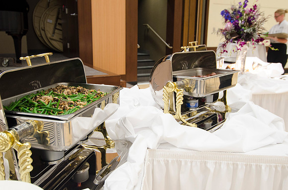 Food services caters the President's Advancement Council dinner.
