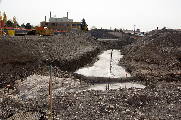 Construction on the Auditorium, later named the BYU-Idaho Center.
