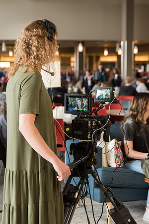 BYU-Idaho Students talking about their experience in BYU-Idaho while being filmed for the Ready Campaign. BYU-Idaho video production crew. Jan 2018