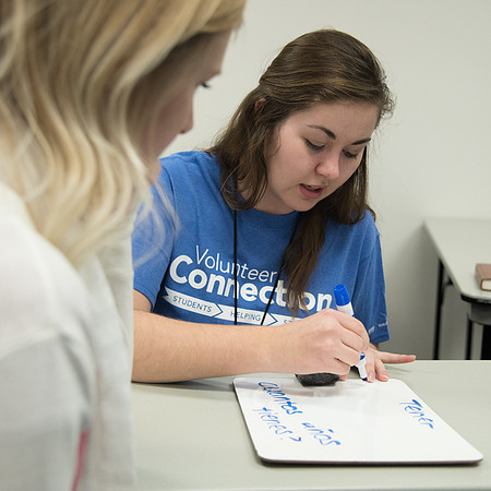 BYU-Idaho Spanish Conversation Lab Volunteers and Students practicing. Jan 2018