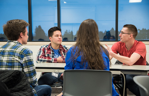 BYU-Idaho Spanish Conversation Lab Volunteers and Students practicing. Jan 2018