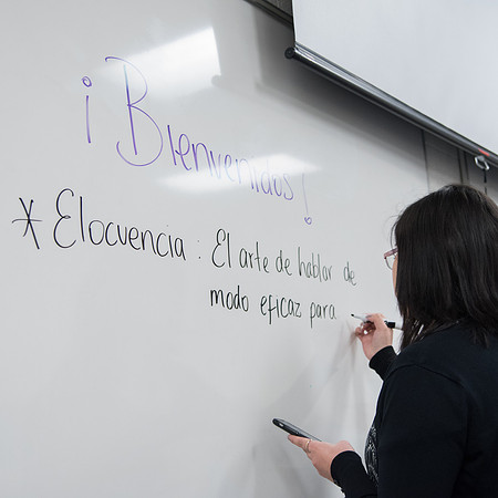 BYU-Idaho Spanish Conversation Lab Volunteers and Students practicing. Jan 2018